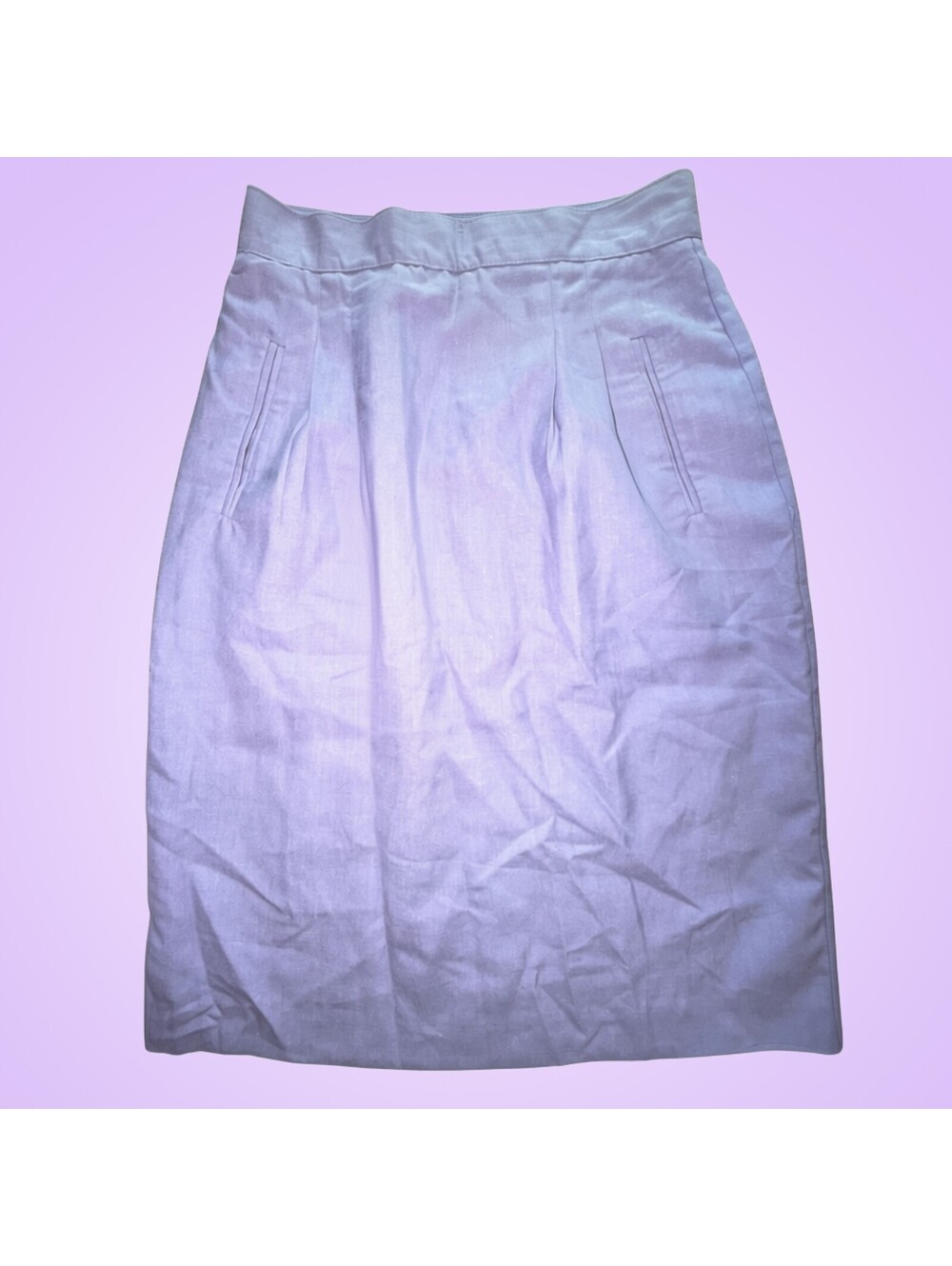 Vintage Requirements Womens Size 11/12 Lavender Purple Linen Blend Pencil Skirt